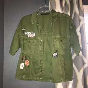 Short Sleeve Army Jacket with Patches